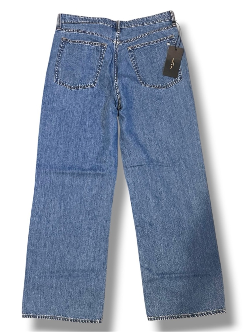 Rag & bone women’s Lori Mid-Rise Wide-Leg Jeans in a medium wash size 29 - Picture 2 of 6